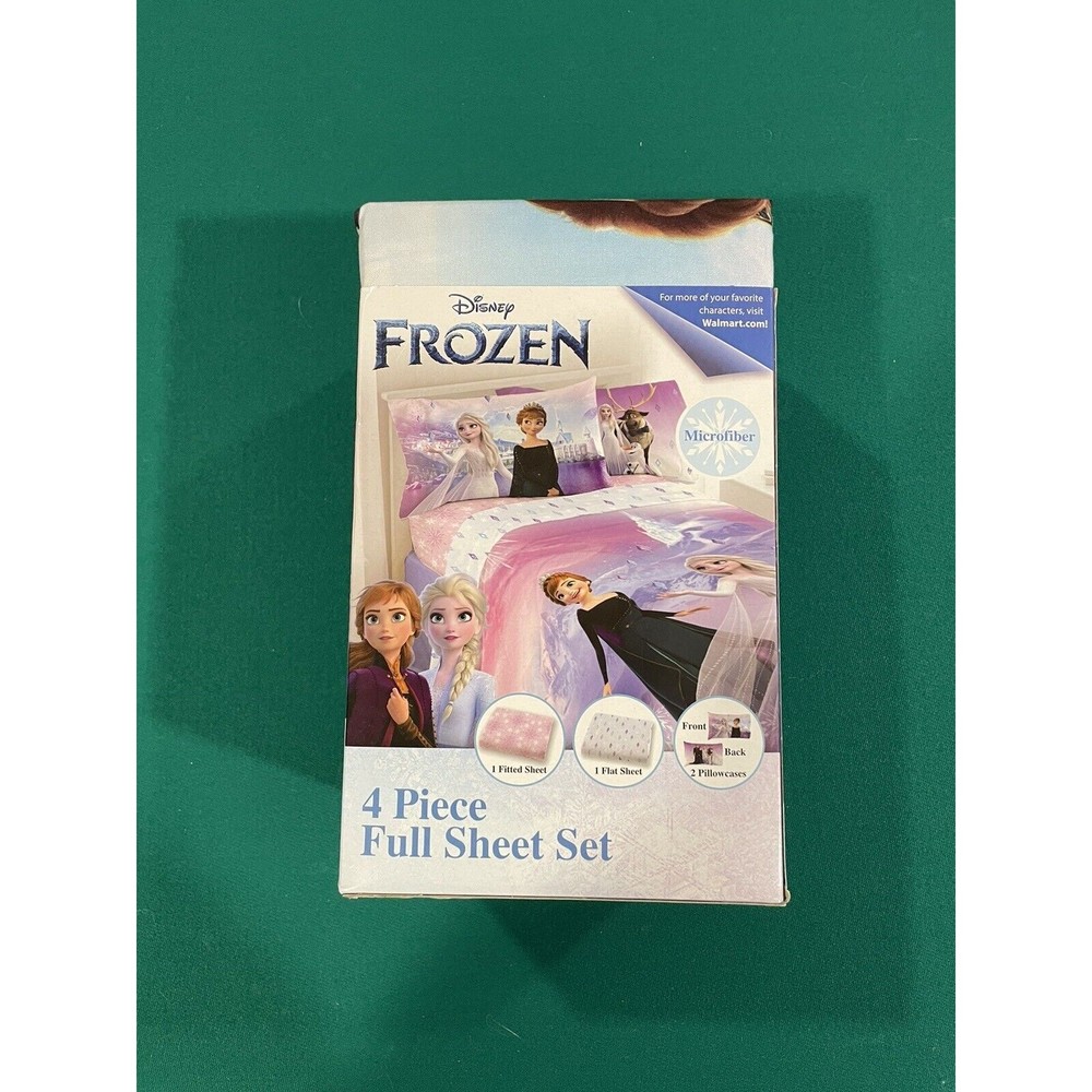 Frozen II 4 Piece Full Sheet Set Microfiber Anna & Elsa Disney Spirit of Nature